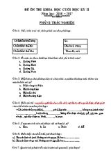 Đề cương ôn thi học kì II môn Khoa học lớp 5 - Năm học 2016-2017